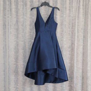 Navy Blue Satin Dress